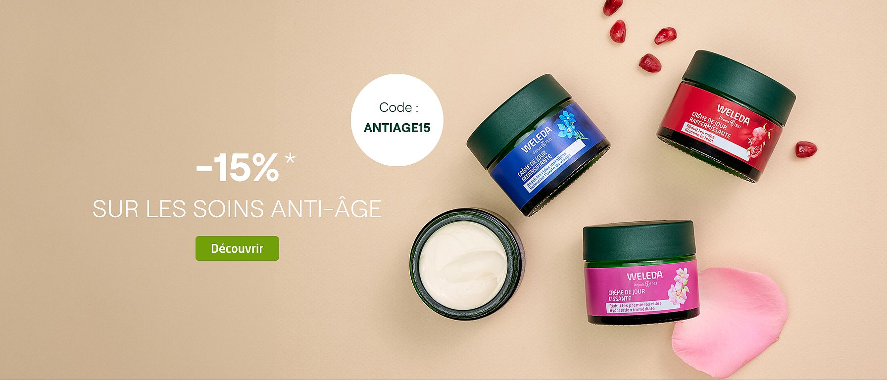 15% de réduction sur l'anti-âge