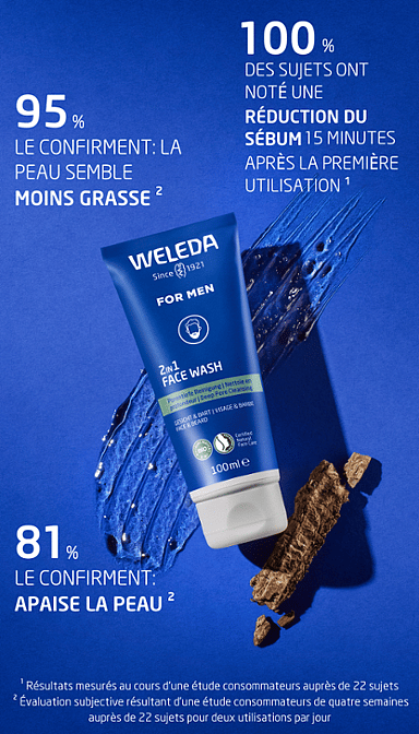 Gel nettoyant visage 2en1