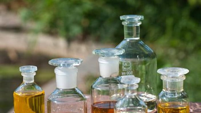 bottles with oils
