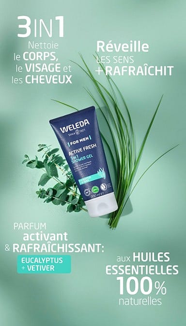 Gel Douche 3 en 1 Active Fresh