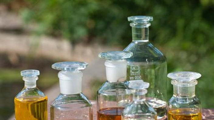 bottles with oils