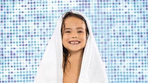 Child in bathroom